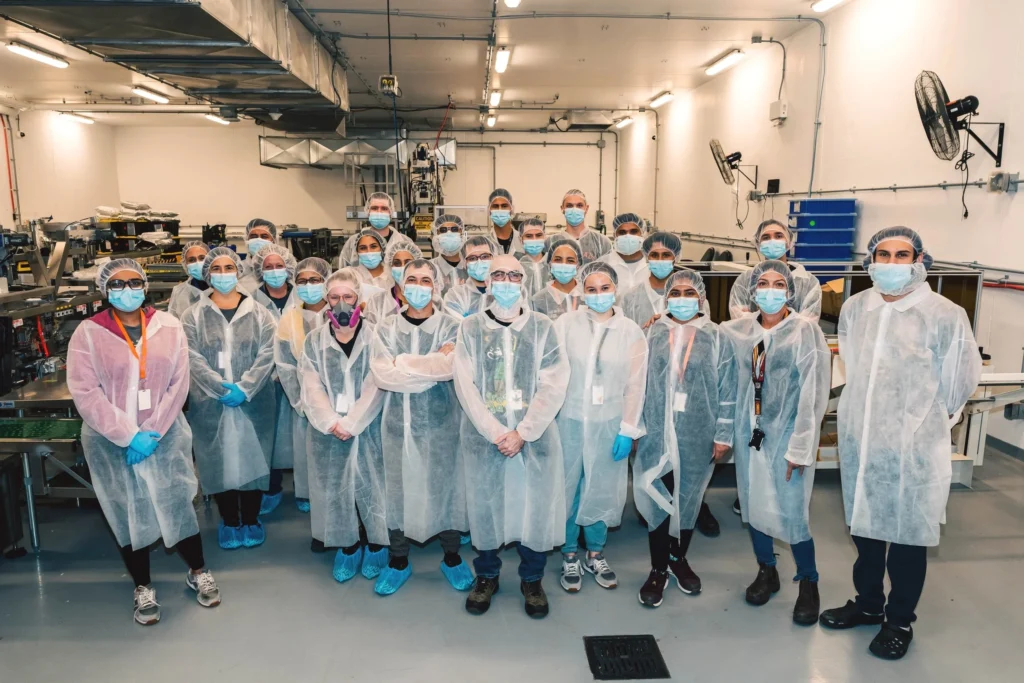 A group photo of the Galaxie Brands production team based in Puslinch, Ontario.